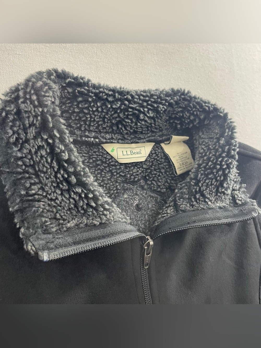 LL Bean Black Embroidered Micro Fleece Lined Winter Jacket Coat Women's M Floral - Picture 3 of 6